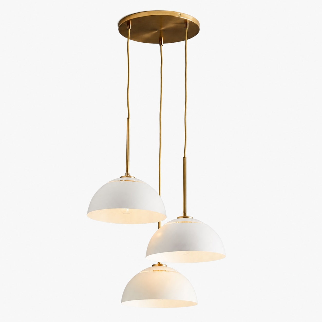Parvion Modern Adjustable 3-Head Sculptural Metal Pendant Light