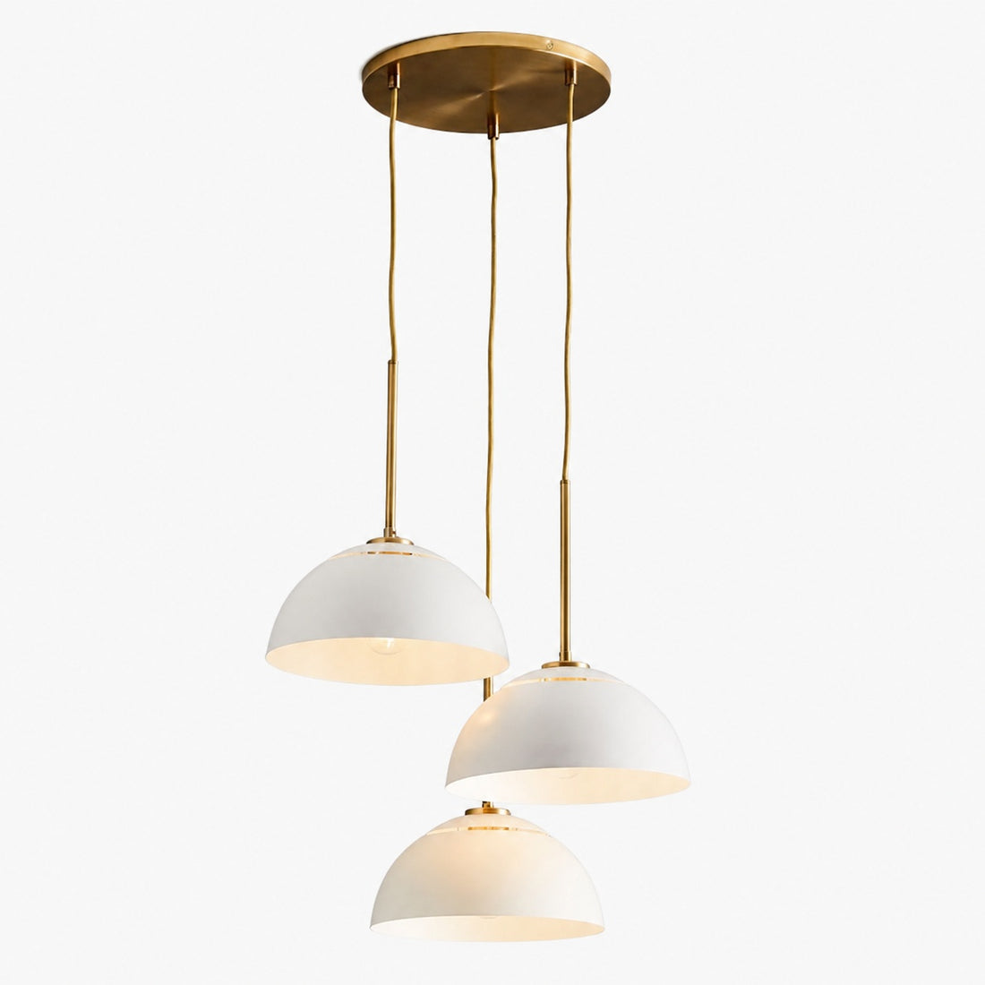 Parvion Modern Adjustable 3-Head Sculptural Metal Pendant Light