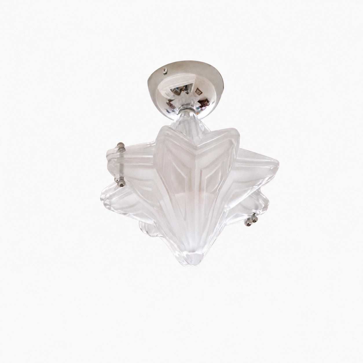 Art Deco Star Ceiling Lamp – Frosted Glass Fixture for Hallway & Entryway – Astris Ceres