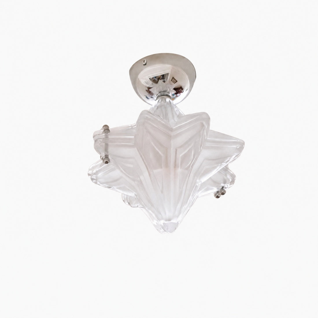 Art Deco Star Ceiling Lamp – Frosted Glass Fixture for Hallway & Entryway – Astris Ceres
