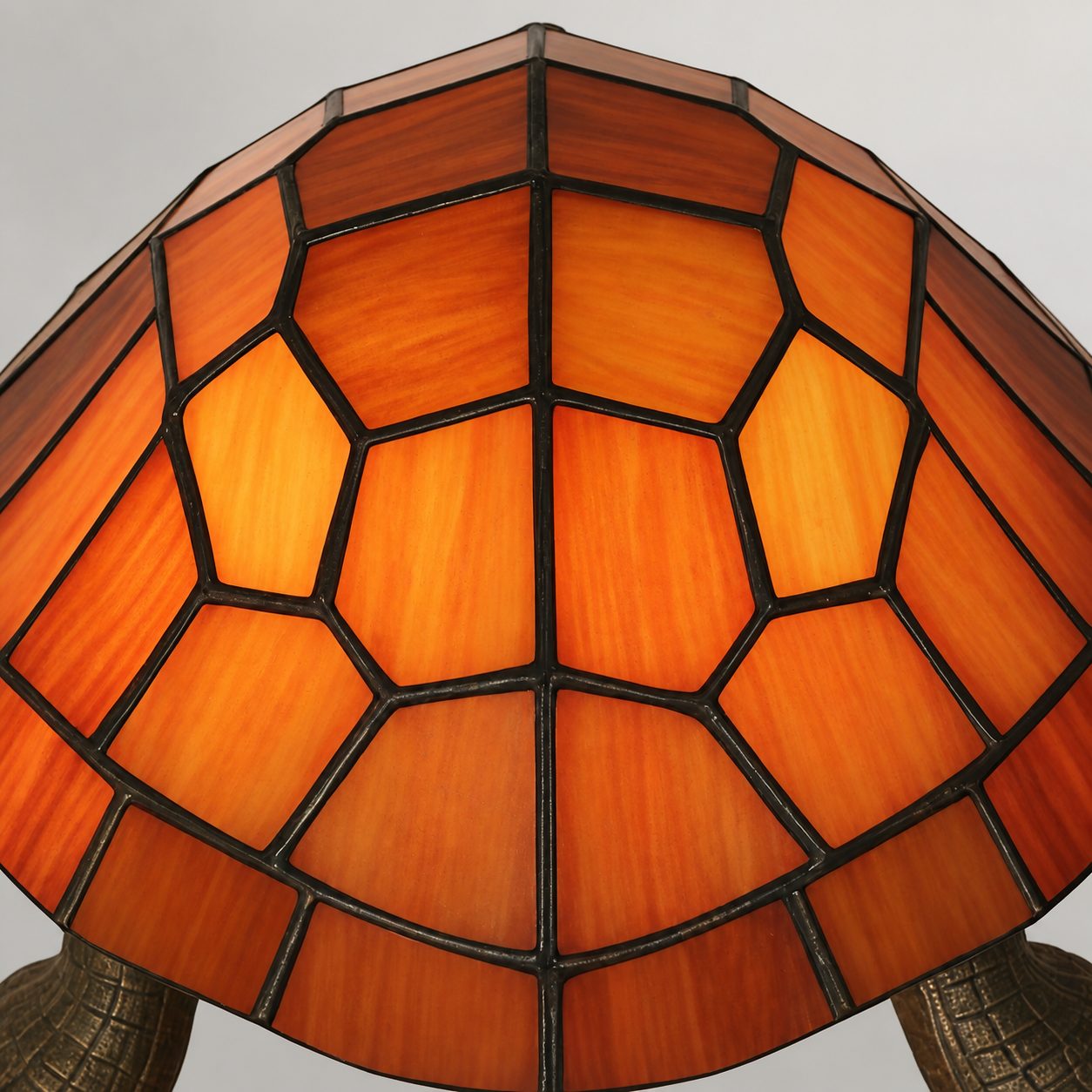 TiffStar Tortoise Pattern Stained Glass Table Lamp - Tiffany Style Decorative Light for Indoor Accent Lighting