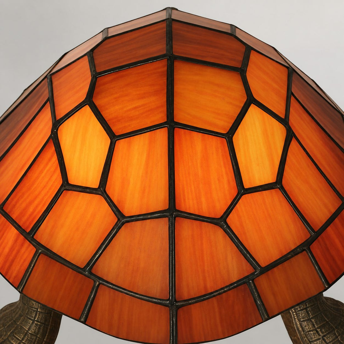 TiffStar Tortoise Pattern Stained Glass Table Lamp - Tiffany Style Decorative Light for Indoor Accent Lighting