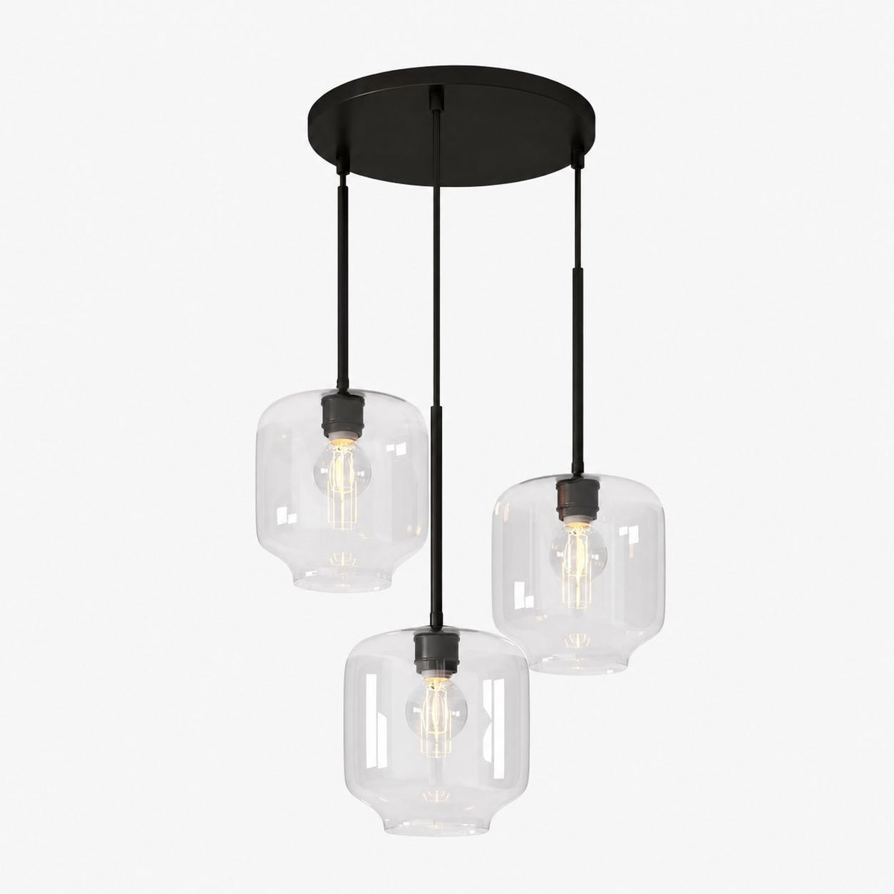 Lumivelle Pebble Glass Chandelier - 3-Light Modern Pendant Style