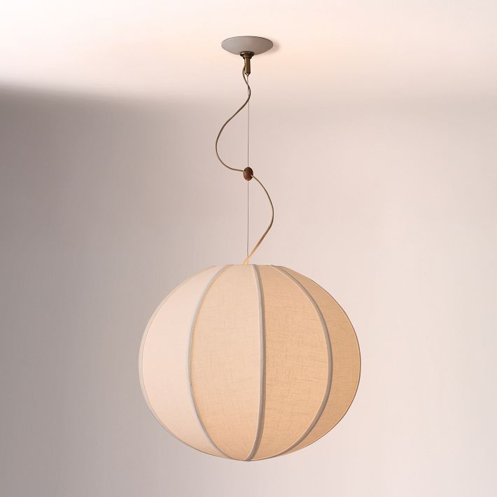 Alvian Pendant Light - Linen Shade with Adjustable Height for Cozy Dining