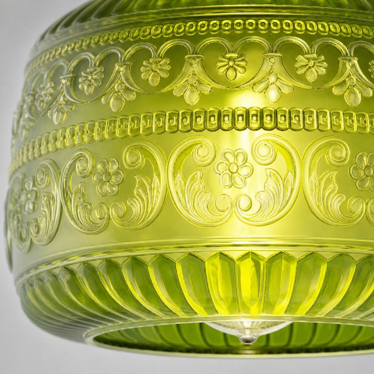 Lurex Stained Pattern Glass Flush Mount Ceiling Light - Engraved Design and Decorative Indoor Lighting U21