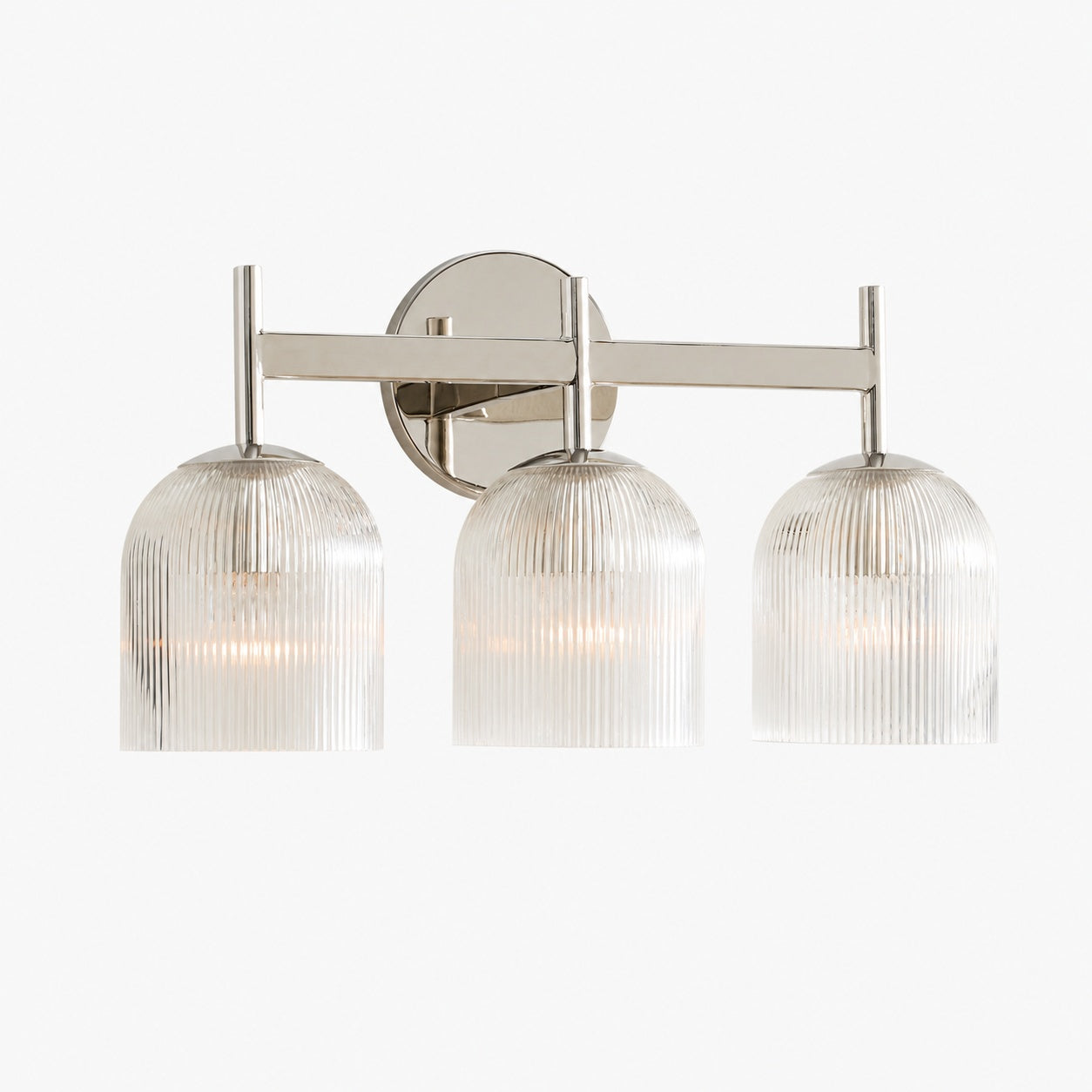 Bravira Ribbed Glass Sconce - Metal Wall Light with Clear Glass Shade