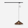 Walnut A single track wooden pendant light 35cm