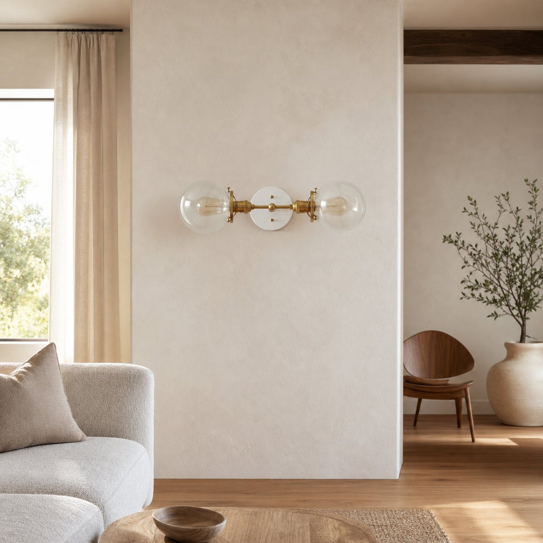 Lumio Globe Industrial Vanity Lighting- Modern Double Globe Wall Light