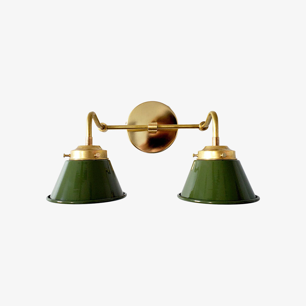 Modern Double Cone Brass Sconce - Accent Lighting For Bathroom & Hallway