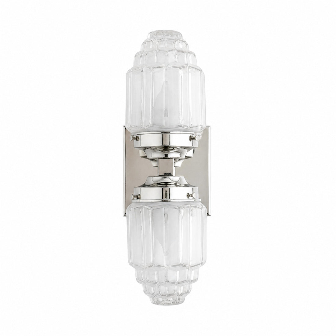 Tierlux Glass Art Deco Wall Sconce - Glass Frosted Globes with Skyscraper Globe
