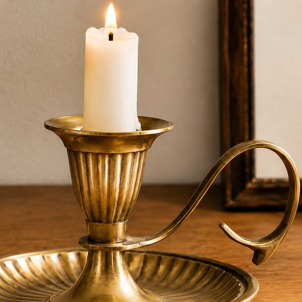 Aura Brass Candlestick Holder