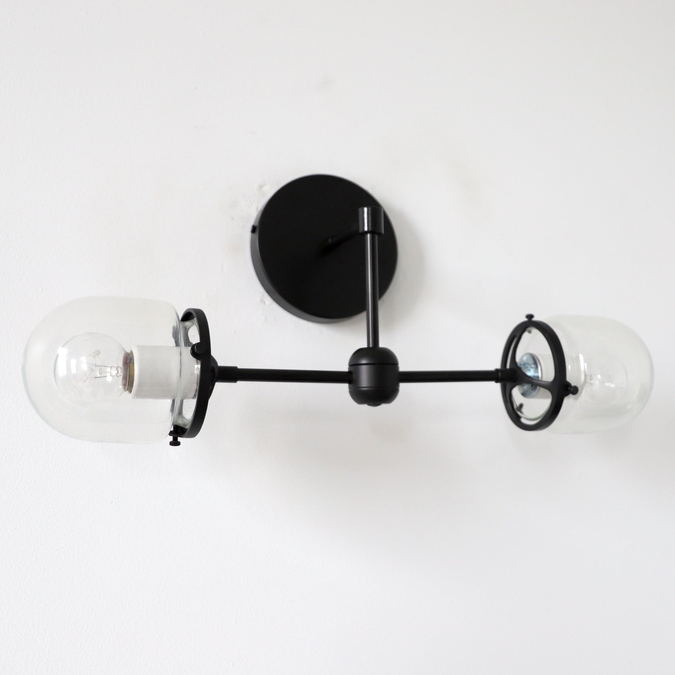 Coastal Nautical Hanging Double Glass Wall Sconce