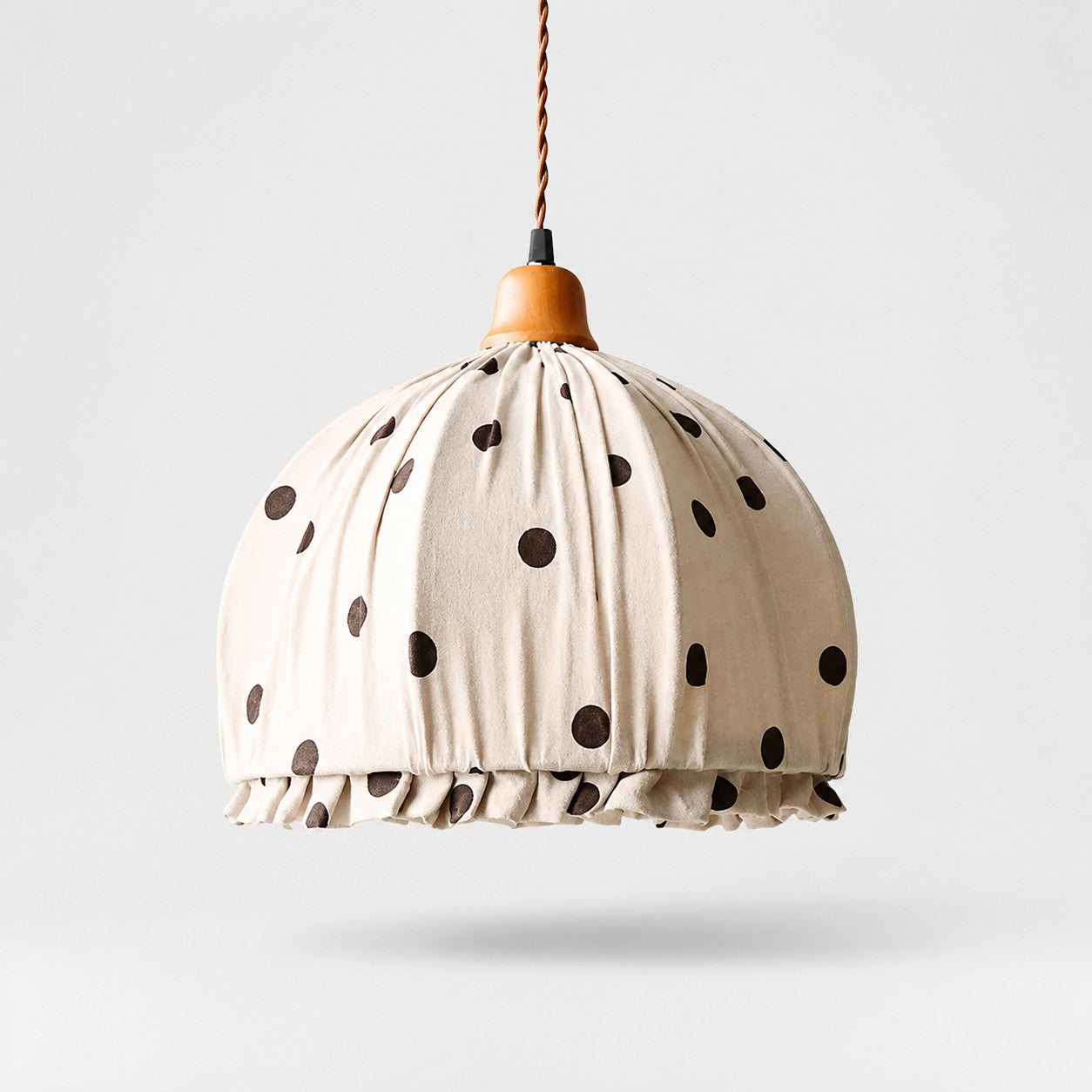 Ruched Fabric Pendant Light with Pleated Shade