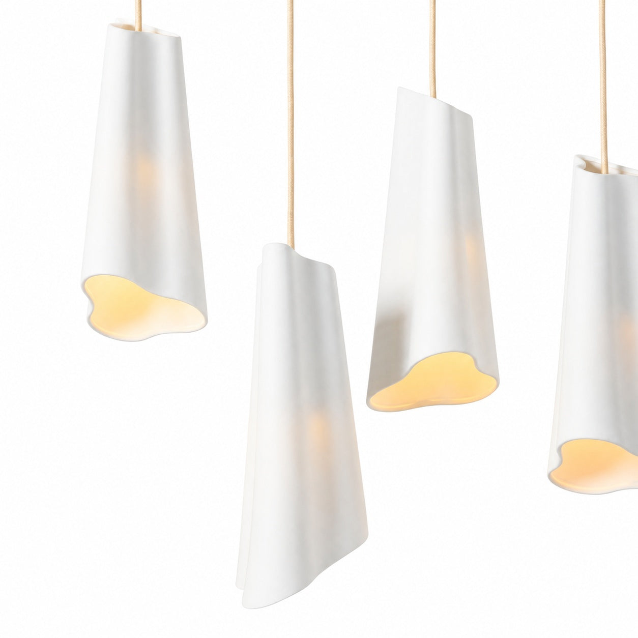 Orovia Ceramic Shade Chandelier – Iron Pendant Adjustable Height Design