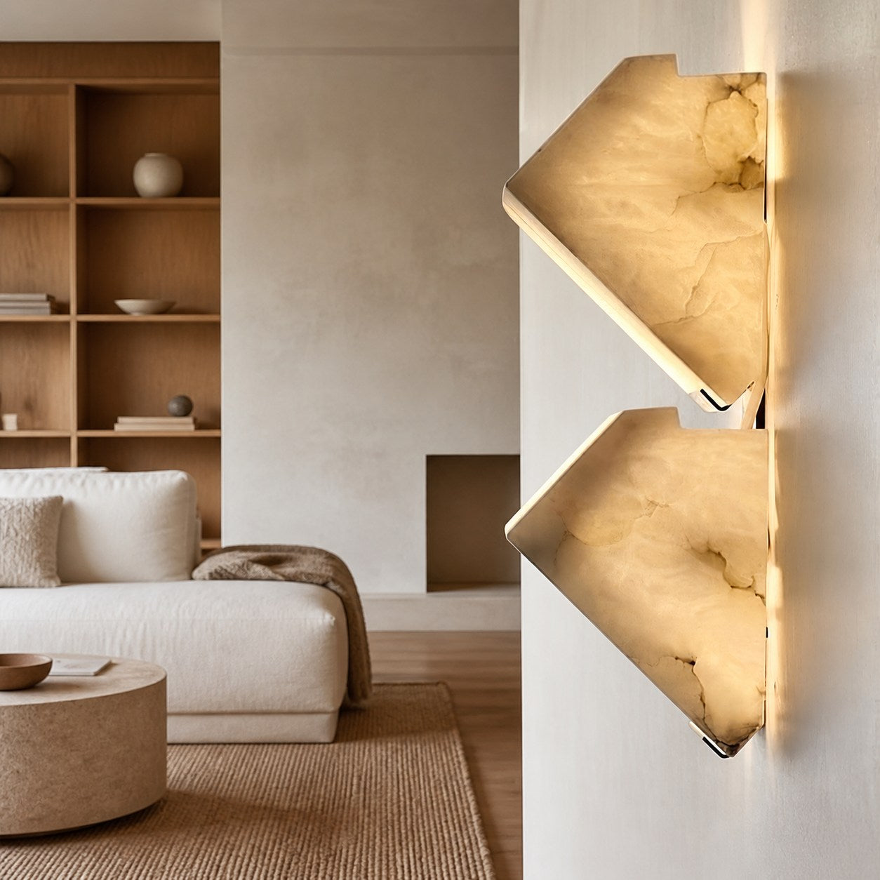 Modern Alabaster Wall Lamp – Minimalist Staircase Sconce for Hallway Corridor Lighting