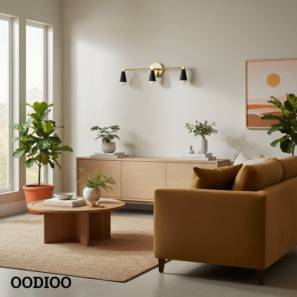 Pyralis Cone Artistic Triple Light Wall Fixture for Bedroom or Dressing Room