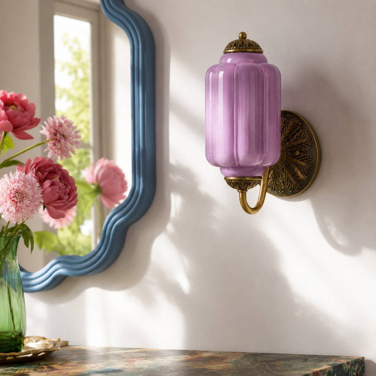 Vintage Milk Glass Sconce - Bedside Cream Eloise Wall Sconce