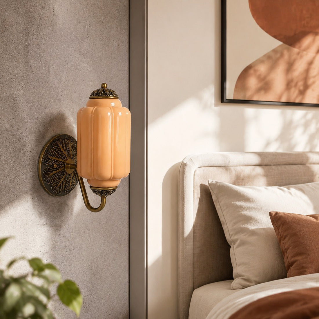 Vintage Milk Glass Sconce - Bedside Cream Eloise Wall Sconce