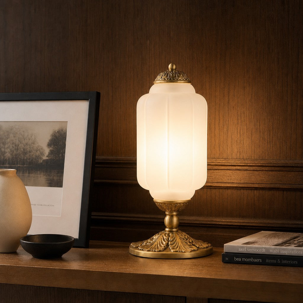 Eloise Milk Glass Table Lamp for Bedroom Decor