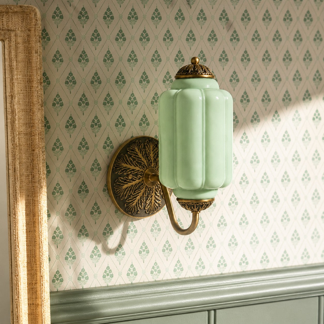 Vintage Milk Glass Sconce - Bedside Cream Eloise Wall Sconce