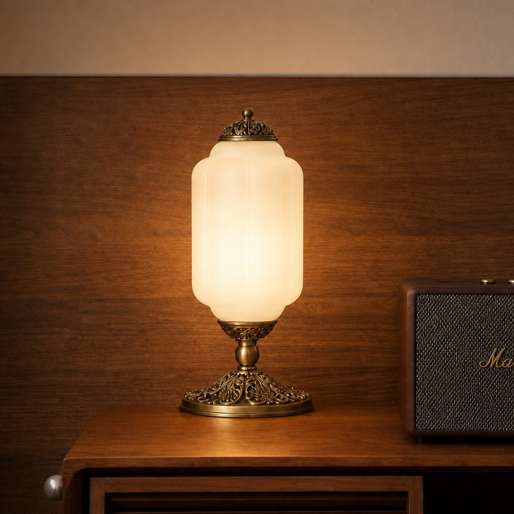 Eloise Milk Glass Table Lamp for Bedroom Decor