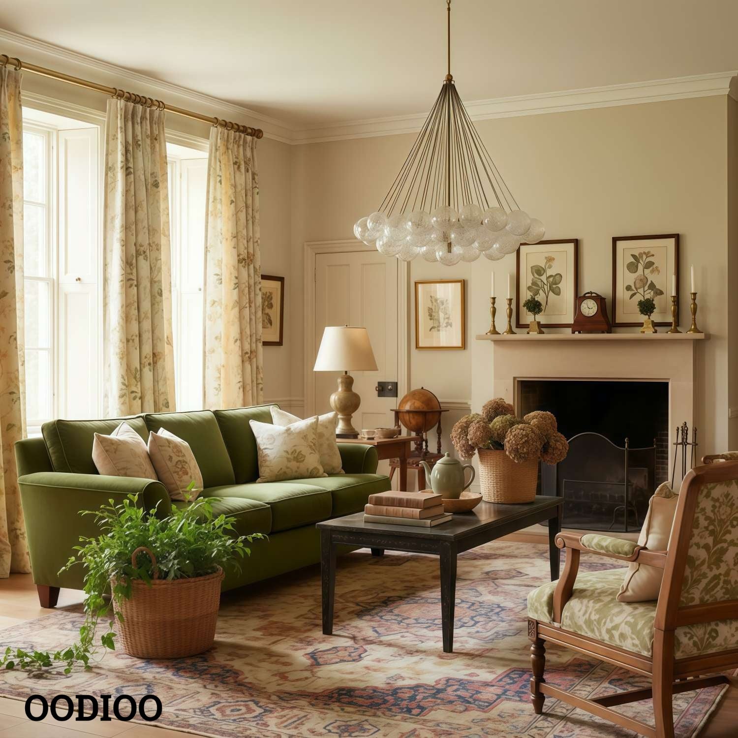 Bravira Vintage Brass Bubbled Glass Chandelier Ambient Lighting for Living Rooms and Commercial Spaces