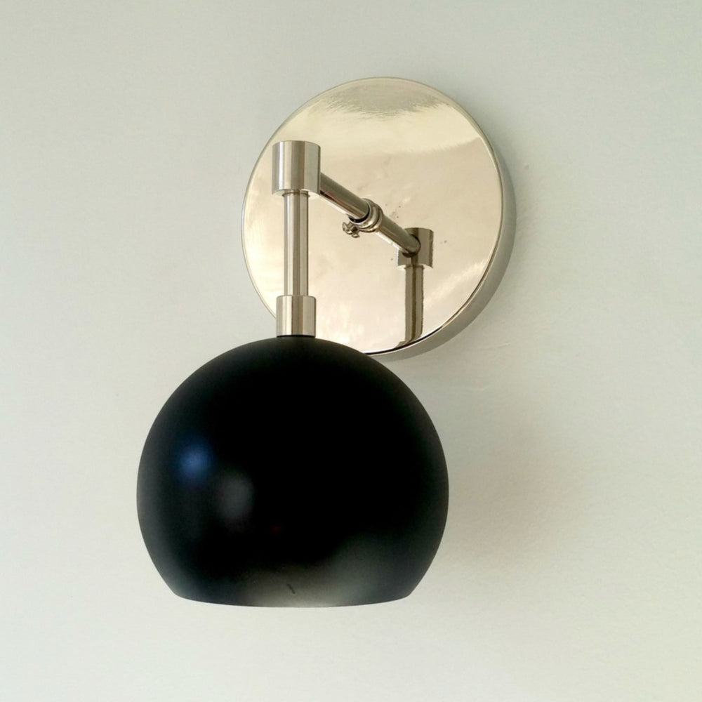 Soft Lighting Matte Black Wall Globe Sconce