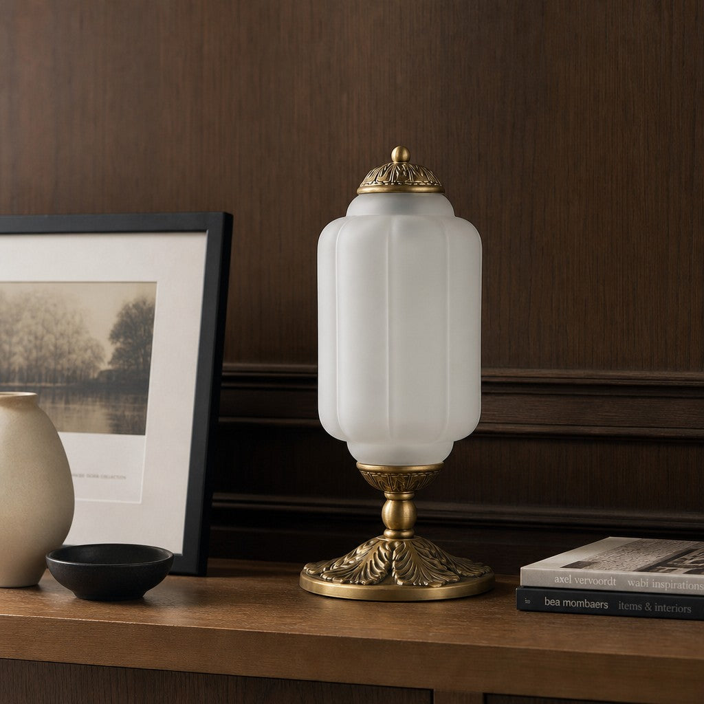 Eloise Milk Glass Table Lamp for Bedroom Decor