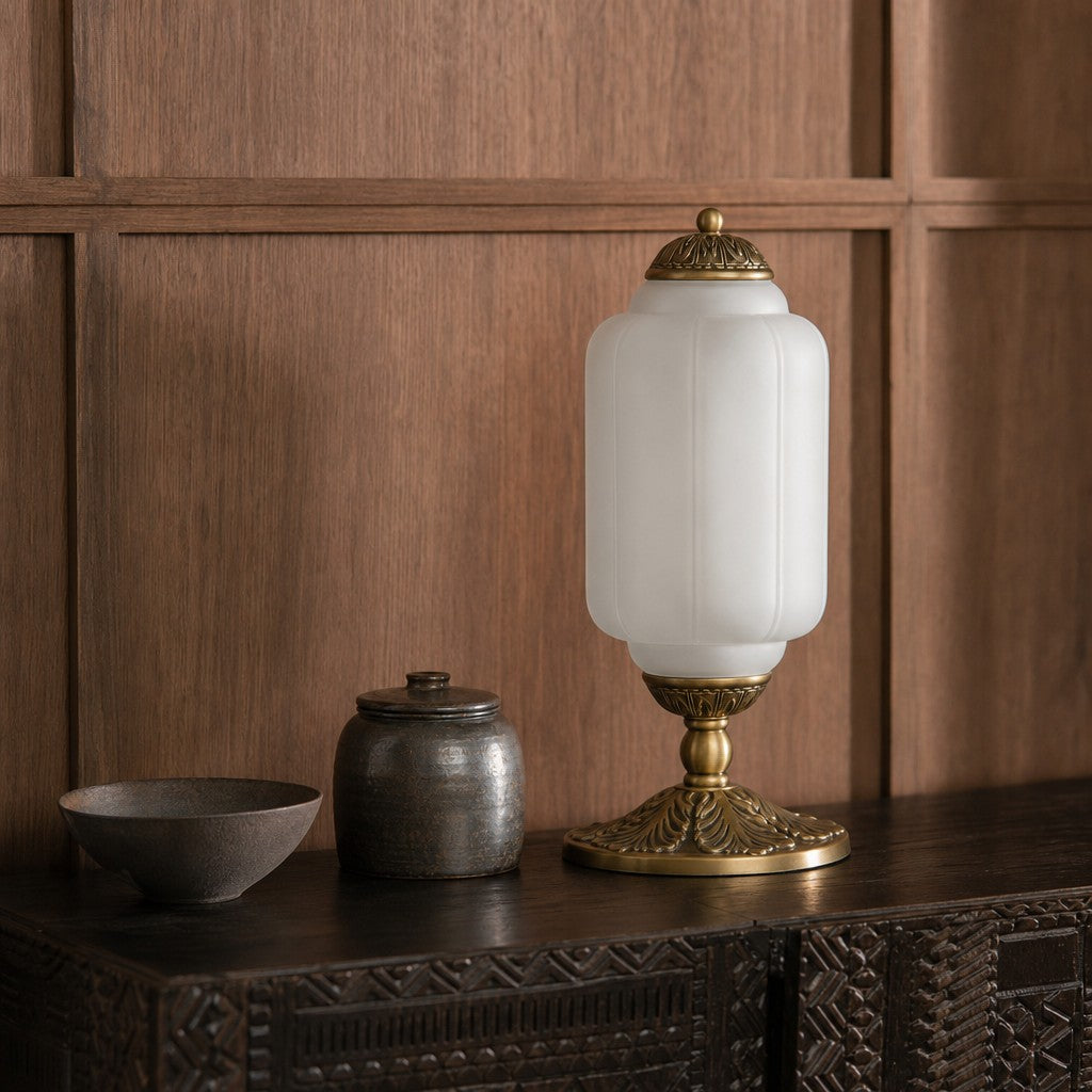 Eloise Milk Glass Table Lamp for Bedroom Decor
