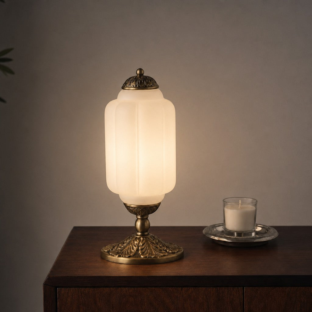 Eloise Milk Glass Table Lamp for Bedroom Decor