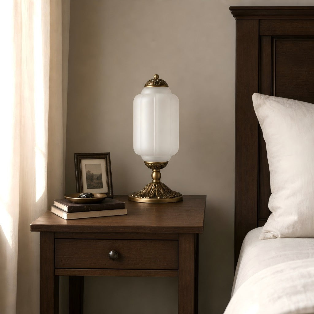 Eloise Milk Glass Table Lamp for Bedroom Decor