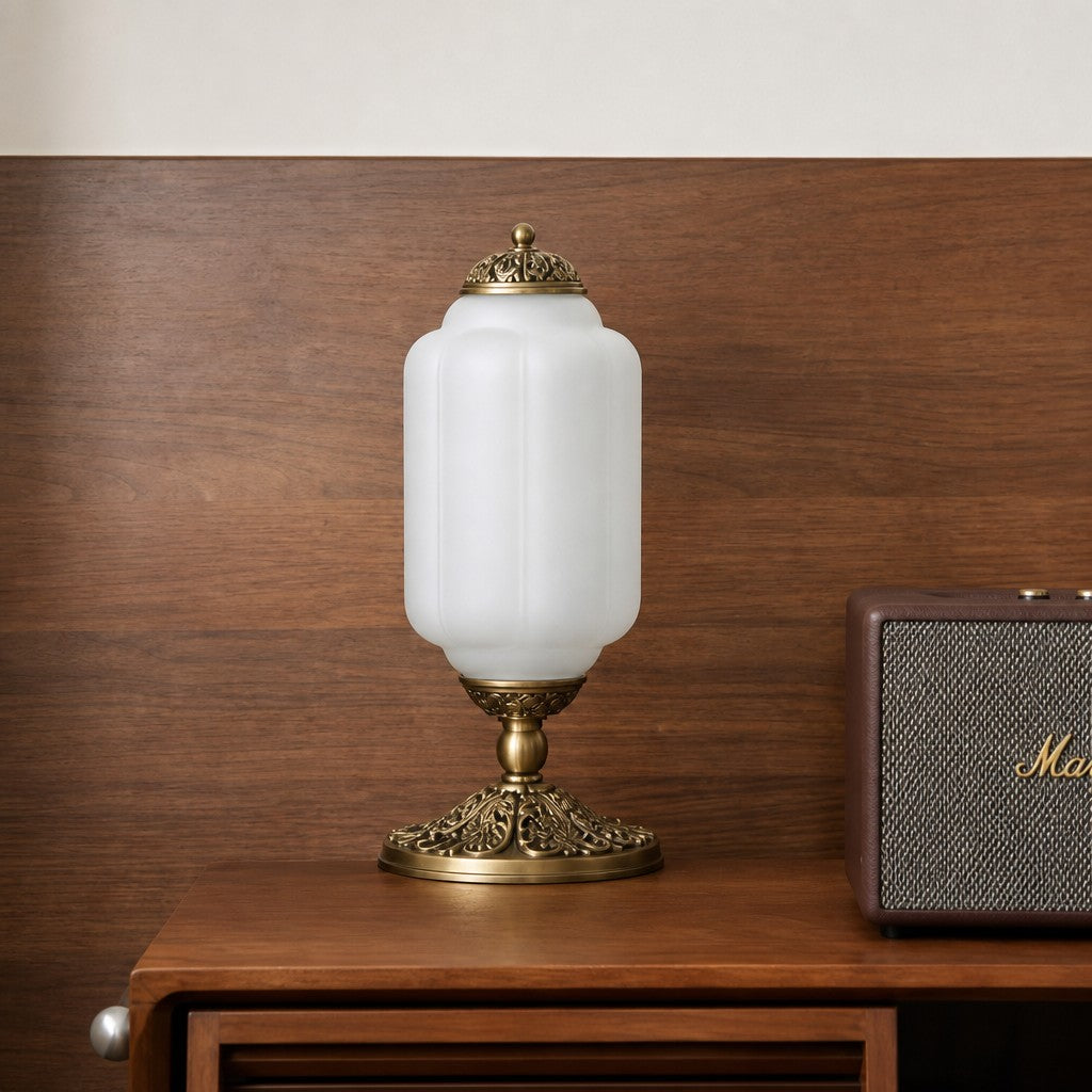 Eloise Milk Glass Table Lamp for Bedroom Decor