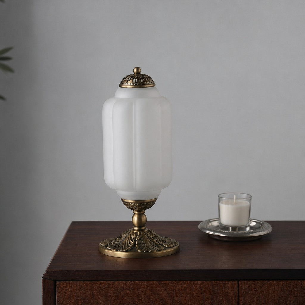 Eloise Milk Glass Table Lamp for Bedroom Decor