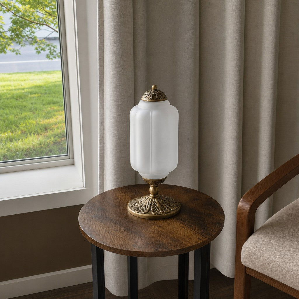 Eloise Milk Glass Table Lamp for Bedroom Decor