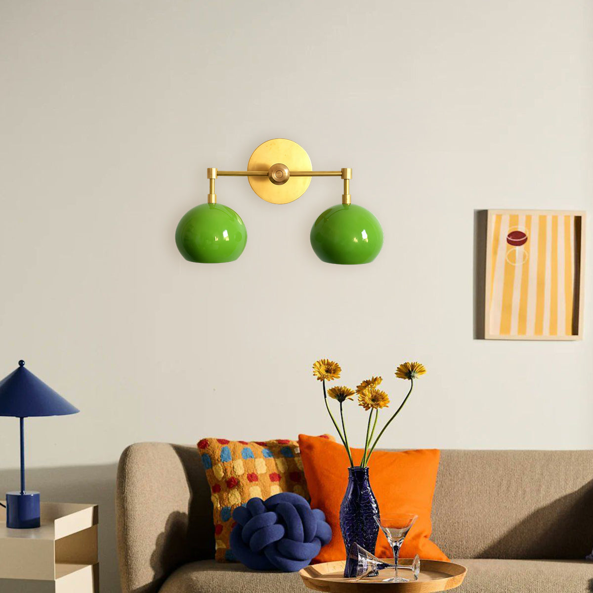 Spring Green Shades Sconce - Double Bubble Pop Vanity Wall Light