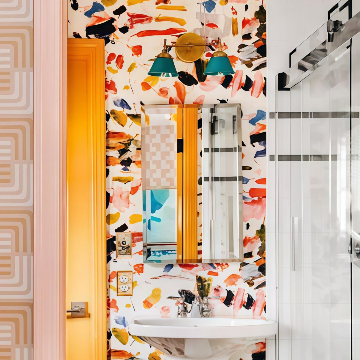 Modern Double Cone Brass Sconce - Accent Lighting For Bathroom & Hallway