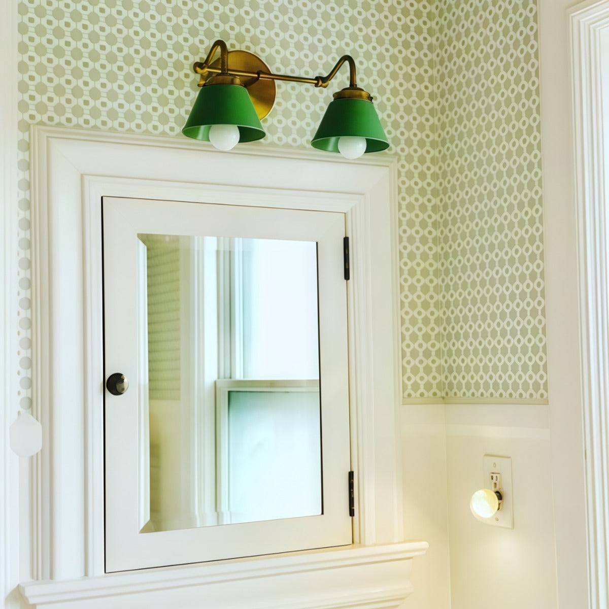 Modern Double Cone Brass Sconce - Accent Lighting For Bathroom & Hallway