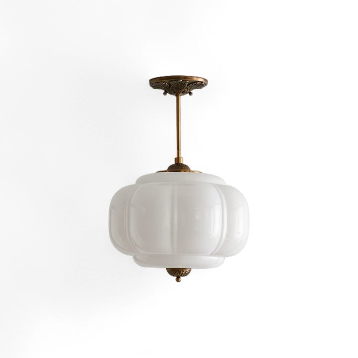 Antique Brass Green Glass Eloise Pendant Light