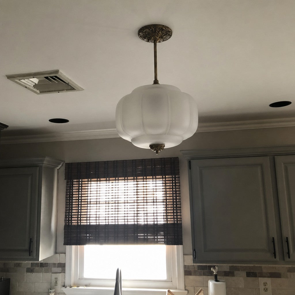 Antique Brass Green Glass Eloise Pendant Light