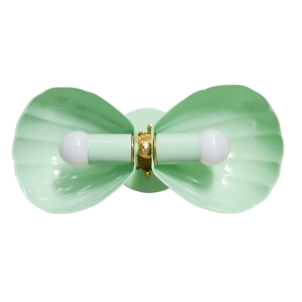 Coastal Shell Wall Light - Double Sconce with Steel and Brass Finish