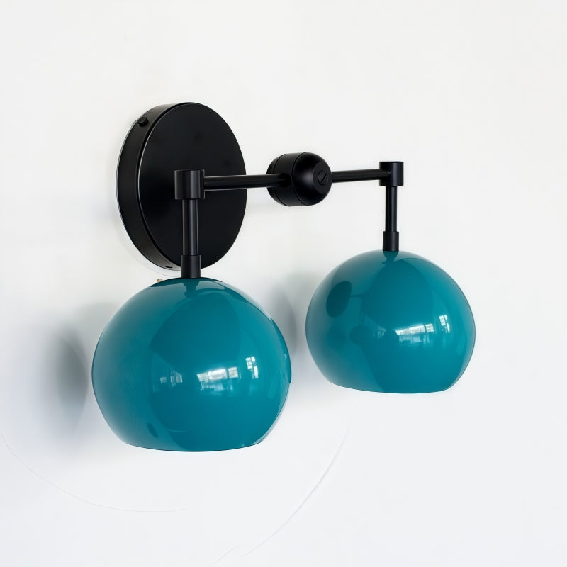 Navy Wall Light - Double Ball Bath Vanity Mirror Wall Sconce