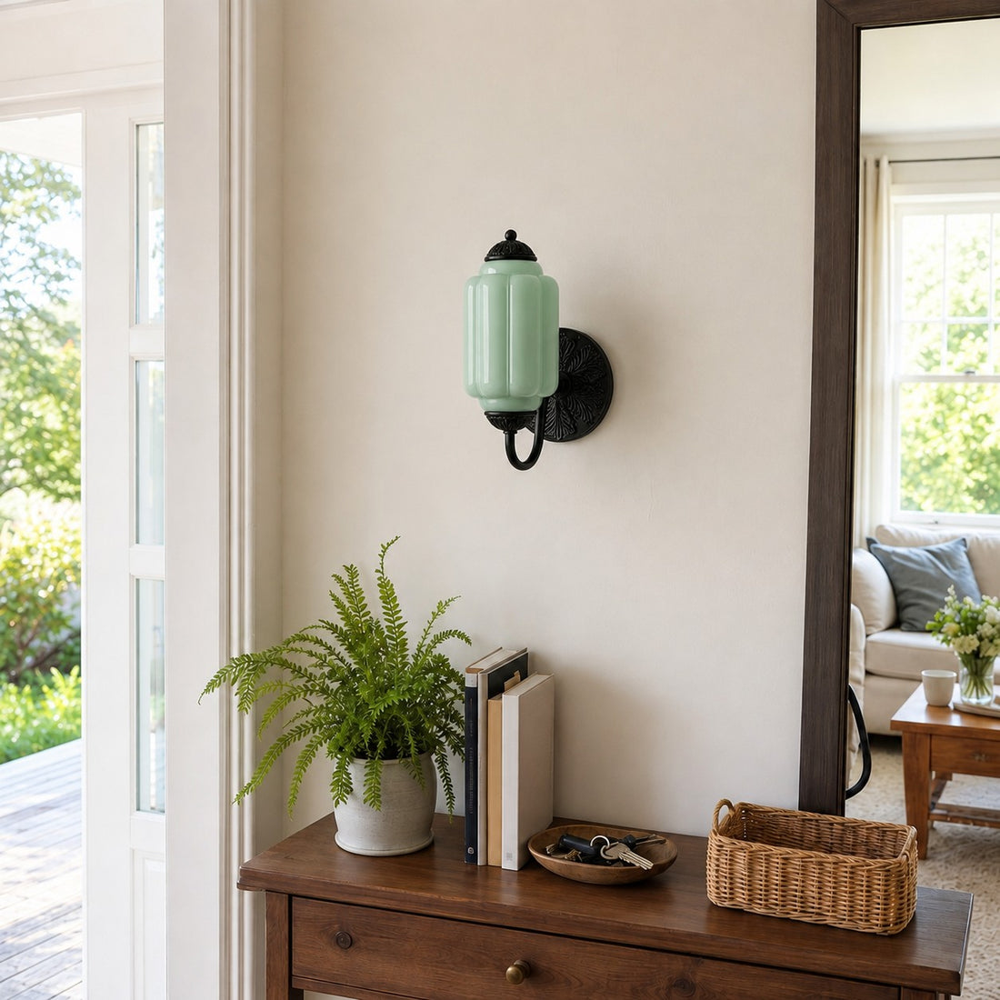 Vintage Milk Glass Sconce - Bedside Cream Eloise Wall Sconce