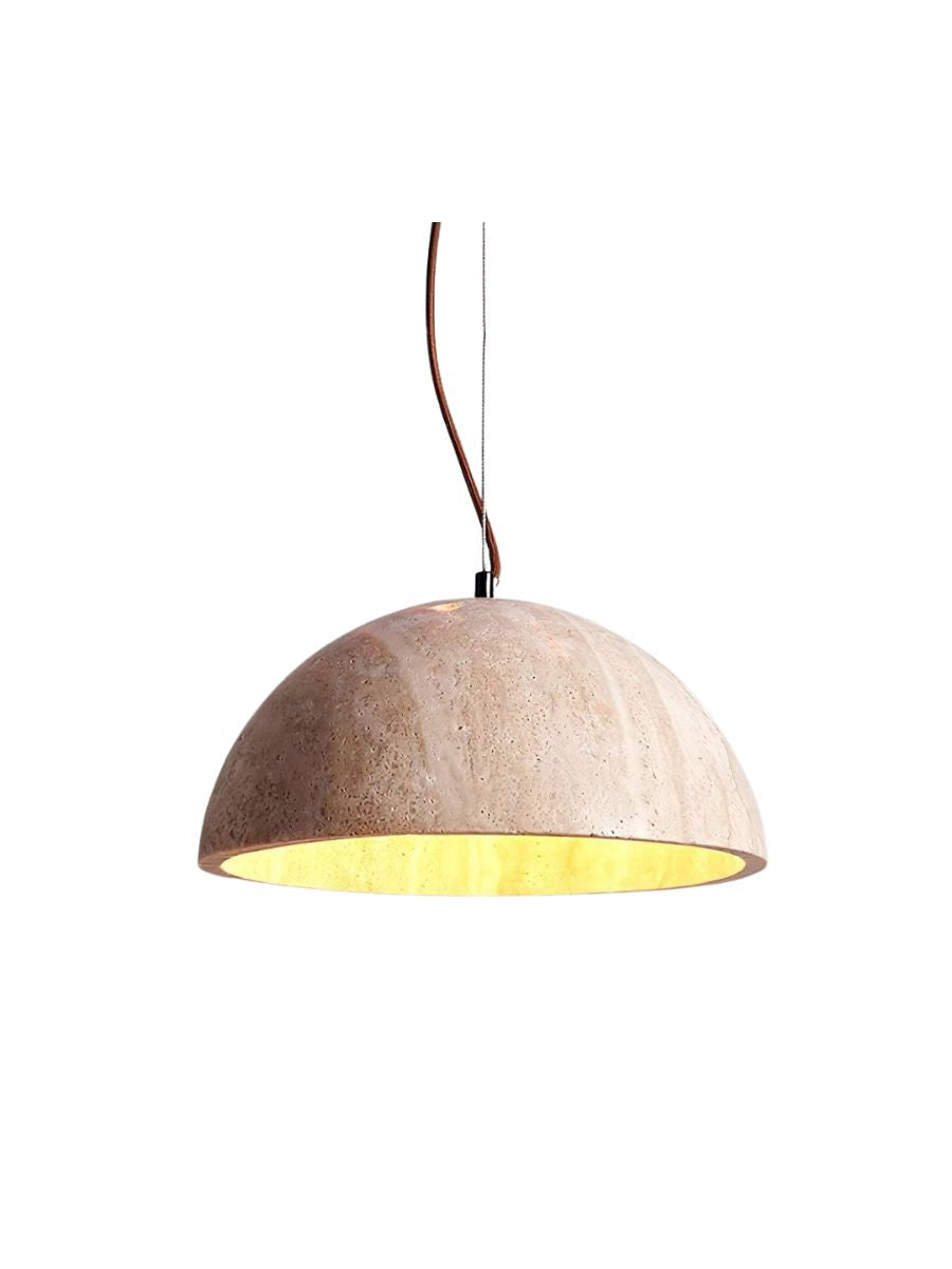 Modern Minimalist Travertine Hemisphere Pendant Lamp