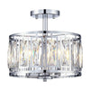 Industrial  Crystal Drum Ceiling Lamp - Entrance Glass Flush Mount Light