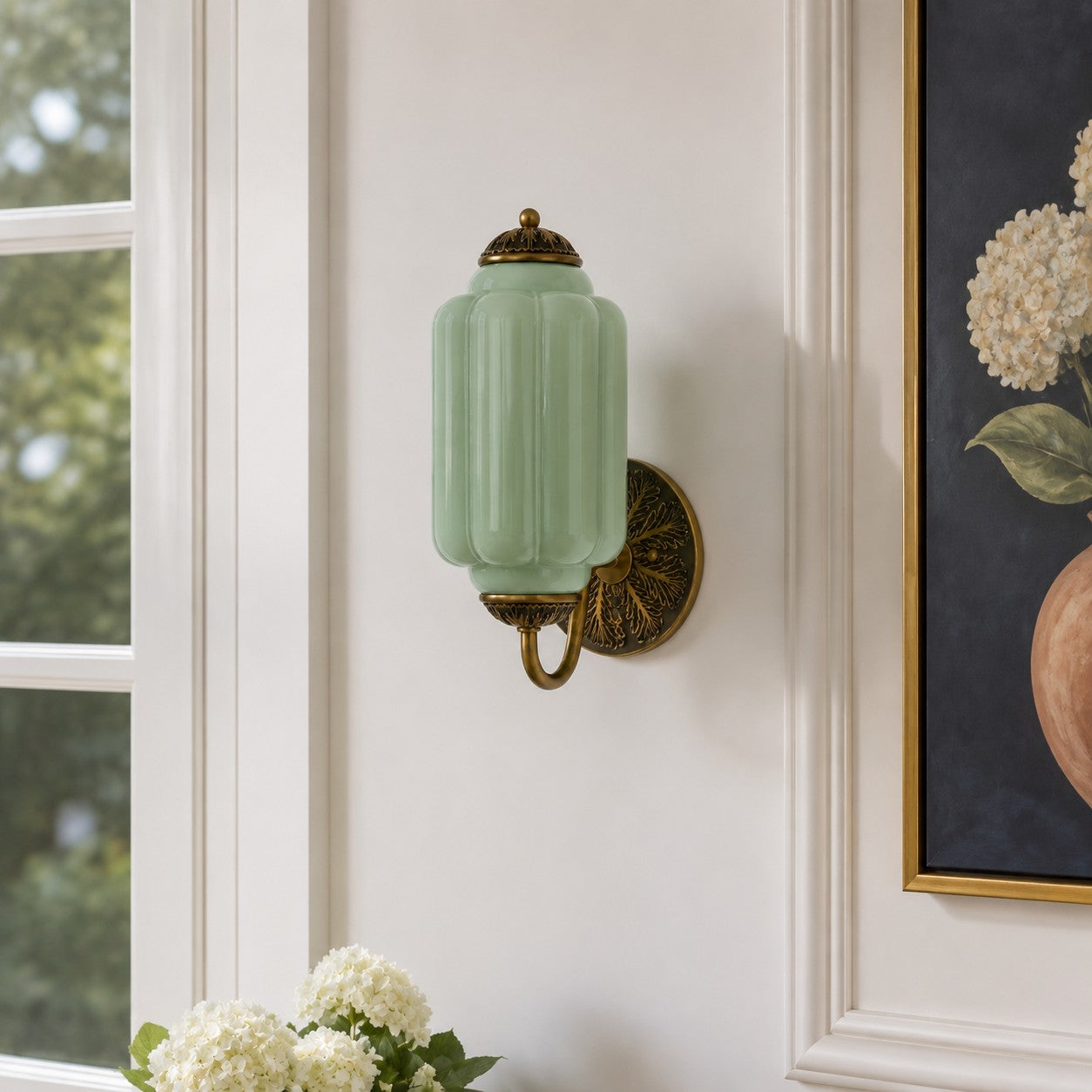 Vintage Milk Glass Sconce - Bedside Cream Eloise Wall Sconce