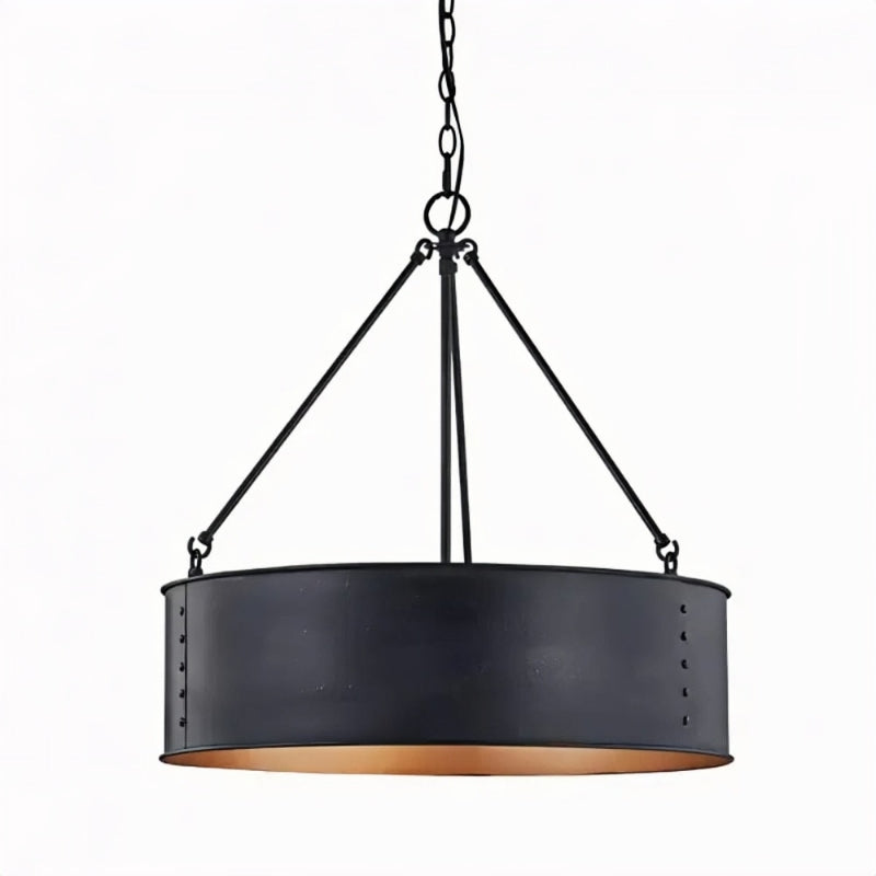 Industrial Black Drum Pendant Light - Metal Pendant For Dinning Room