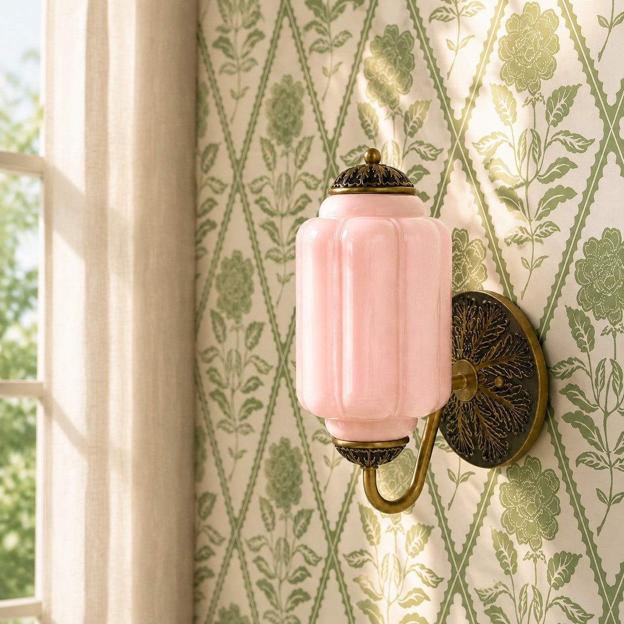 Vintage Milk Glass Sconce - Bedside Cream Eloise Wall Sconce