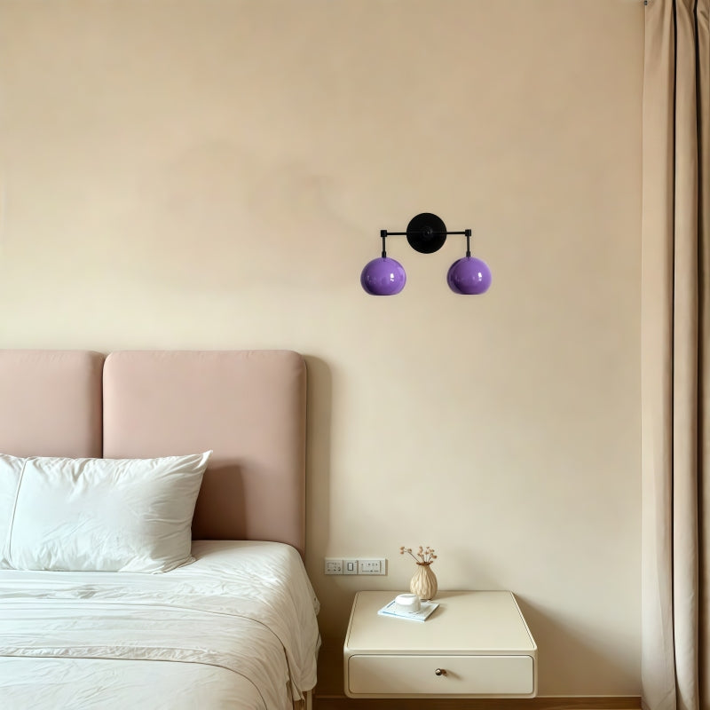 Orchid Shades Sconce - Double Ball Gloss Purple Bath Wall Light
