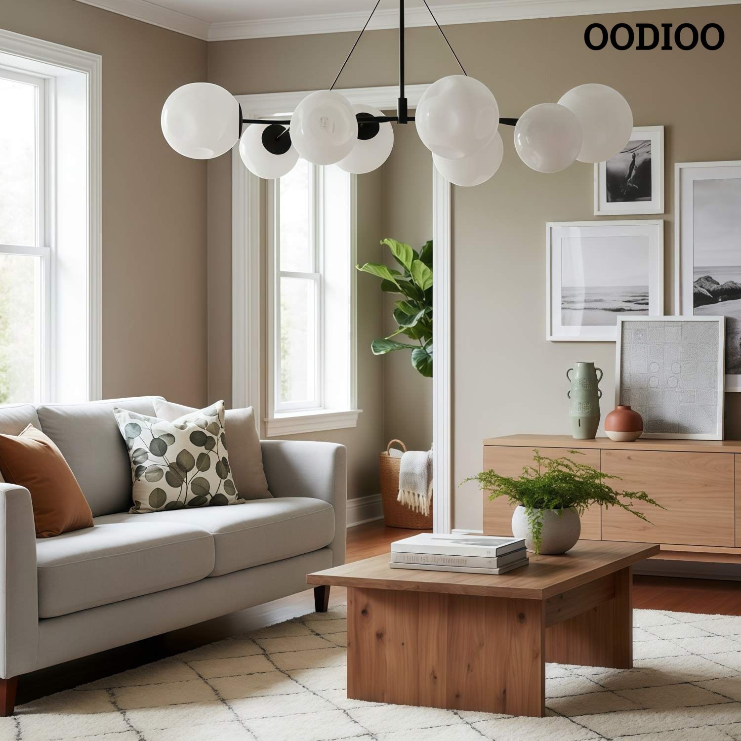 Pawrior Elegant Artistic Glass Spherical Metal Chandelier Perfect for Modern Interiors