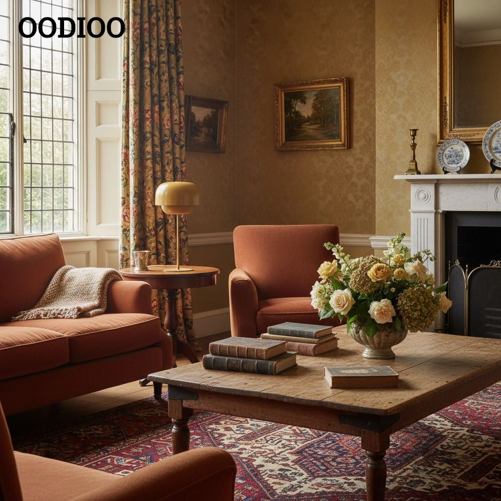 Nordic Mushroom Glass Table Lamp – Stained Glass Bedside Light